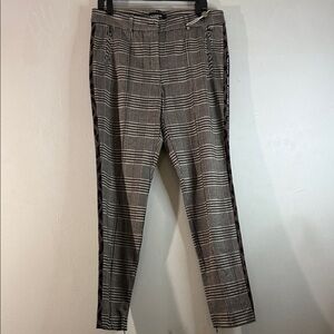 Cambio Rhona Plaid Pants Women’s US 14 Gray Black Slim Stretch
